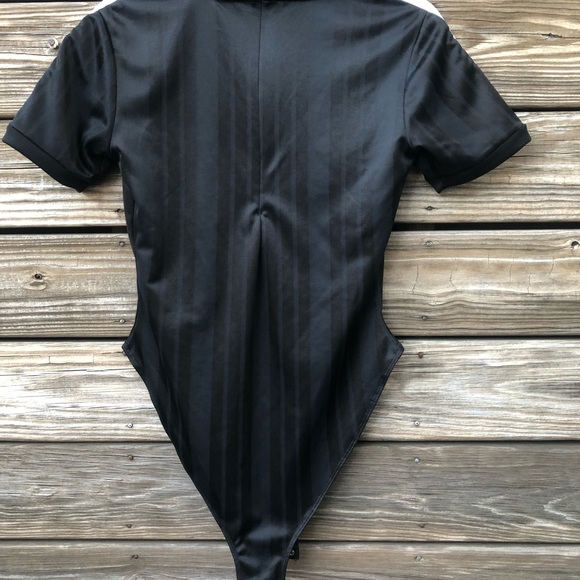 Adidas Originals 3 Stripes Women's Black Bodysuit - Picture 4 of 8